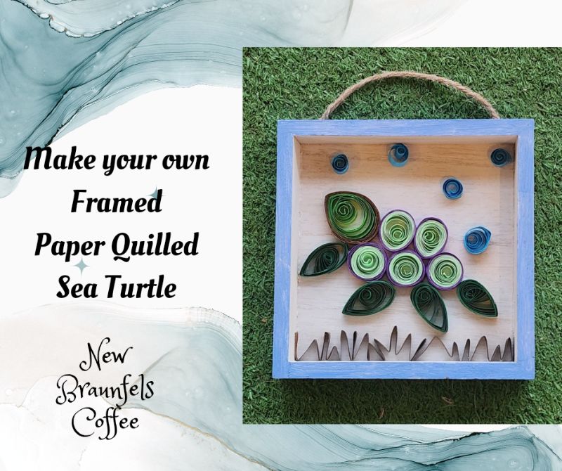Framed Paper Quilled Sea Turtle