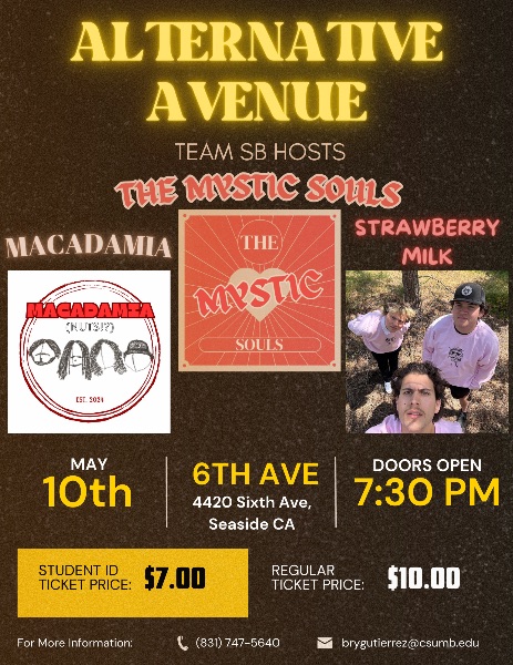 The Mystic Souls with Macadamia & Strawberry Milk live at 6th Ave