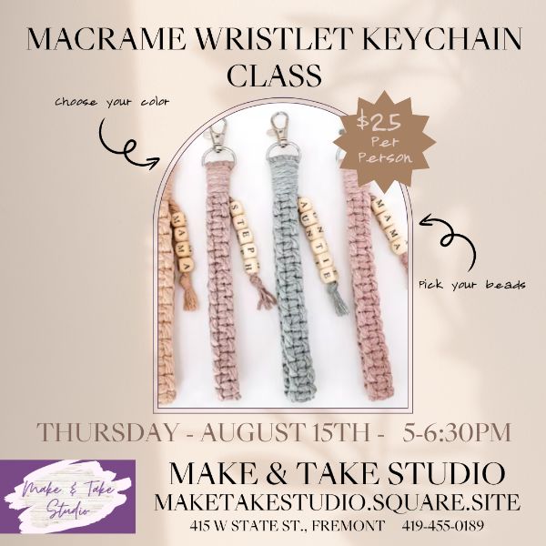 Macrame Wristlet Keychain