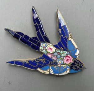 Make Your Own Mosaic Swallow Wall Decor