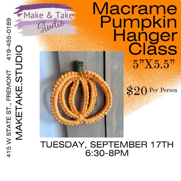 Macrame Class-Pumpkin Hanger