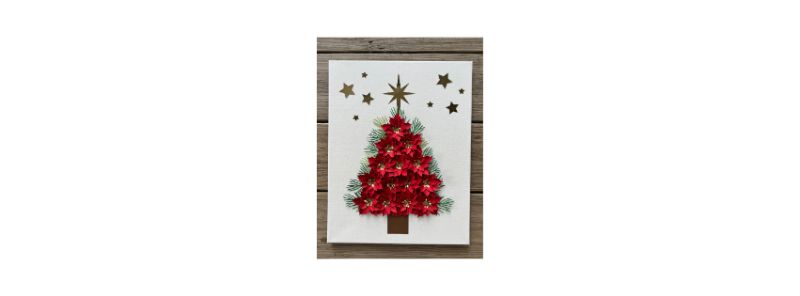 Poinsettia Paper Flower Tree at Barrels and Boards