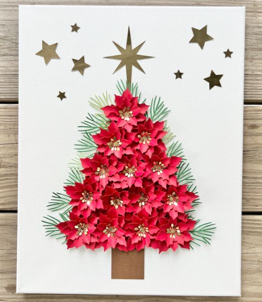 Poinsettia Paper Flower Tree at Barrels and Boards