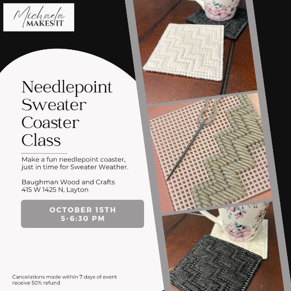 Needlepoint Coaster Sweater Class