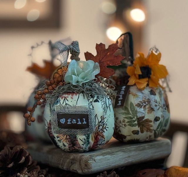 Crafting w/ Kelli-DECOUPAGE PUMPKINS-The Train Station-Inverness