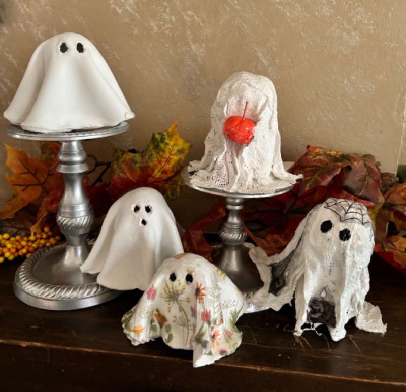 Halloween Clay Ghosts