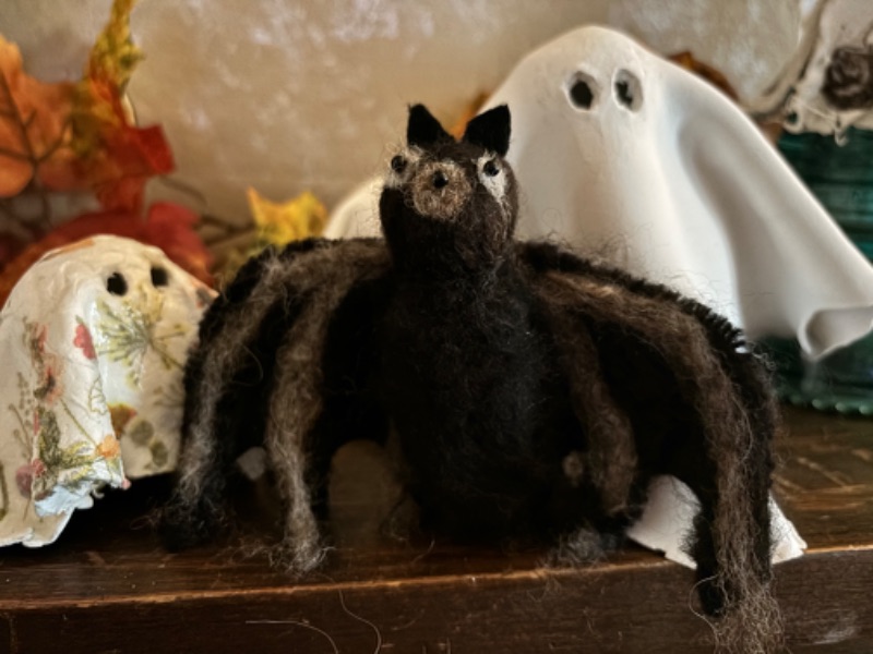 Needle Felted Halloween Bat