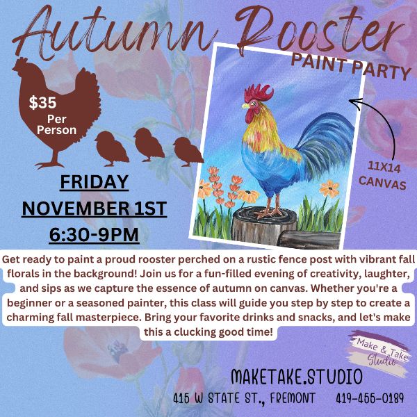 Autumn Rooster Paint Party