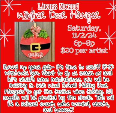 Ladies Night- Winter Door Hanger