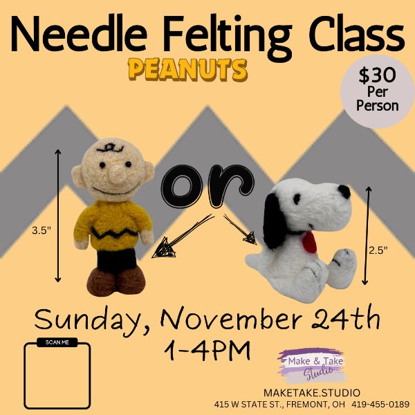 Needle Felting Class- Peanuts