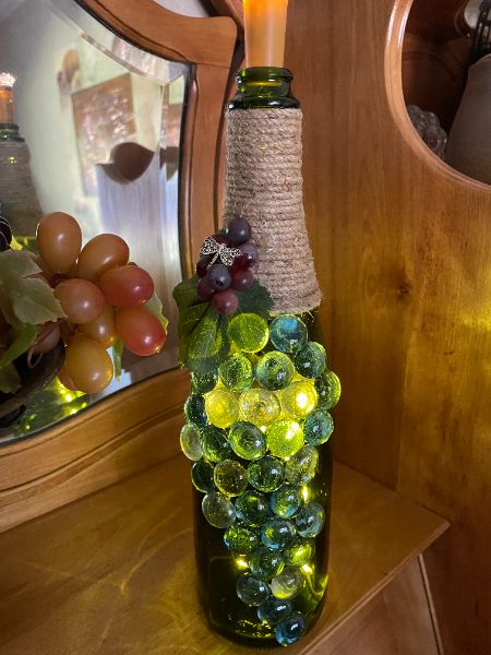 Lighted Grape Designed Wine Bottle Craft Night