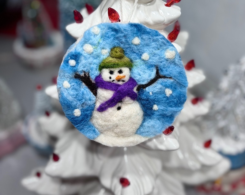 Snowman Needle Felting Ornament