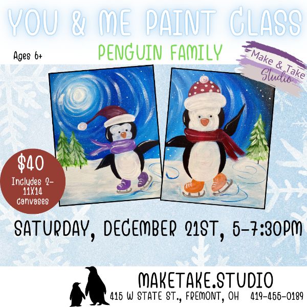 You & Me Paint Class- Penguins