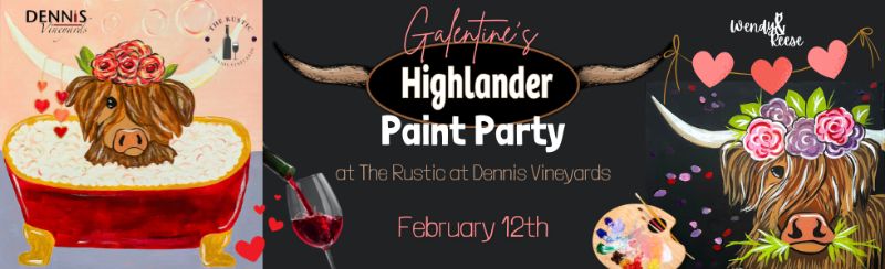 Galentine's Highlander Paint Party at Dennis Vineyards