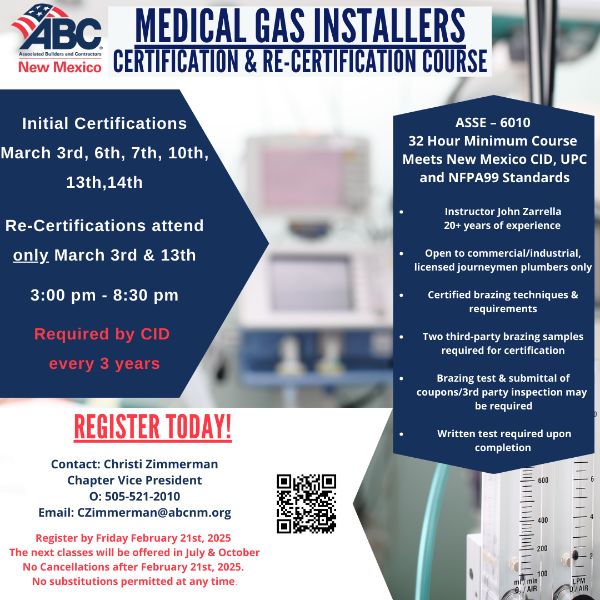 March Medical Gas Certification