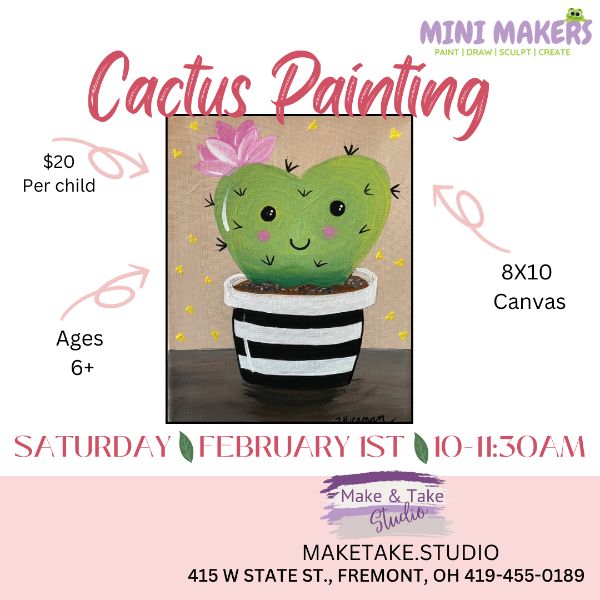 Heart Cactus Kids Paint