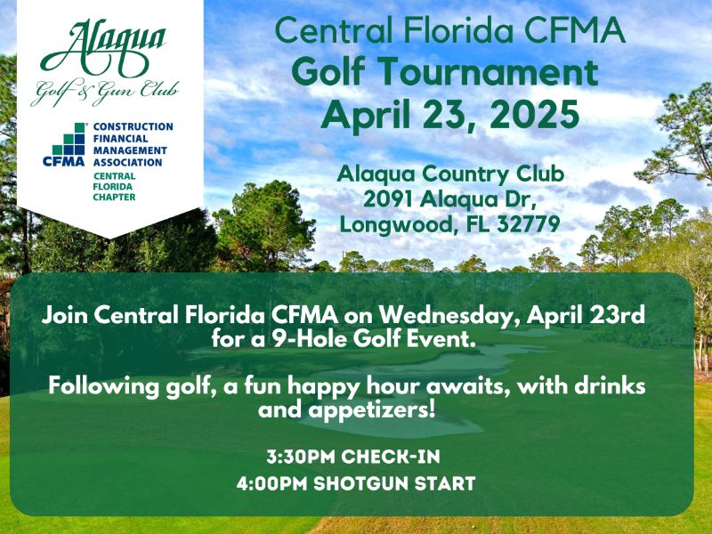 2025 Central Florida CFMA Golf Tournament - 9 Hole Scramble
