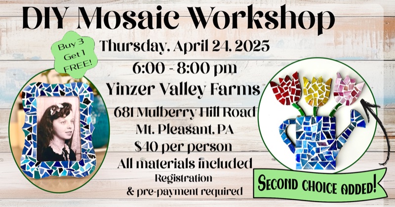 DIY Mosaic Photo Frame @ Yinzer Valley Farms, Mt. Pleasant