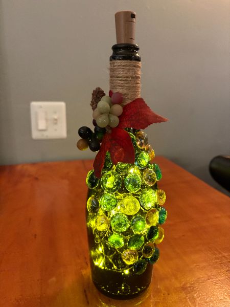 Lighted Grape Designed Wine Bottle Craft Night