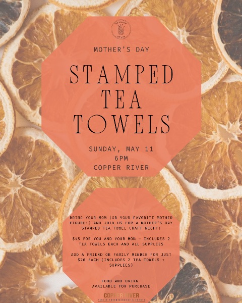Tea Towel Stamping at Copper River
