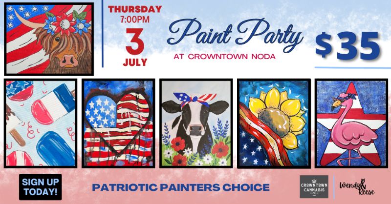 Patriotic Paint Party at Crowntown Cannabis NoDa