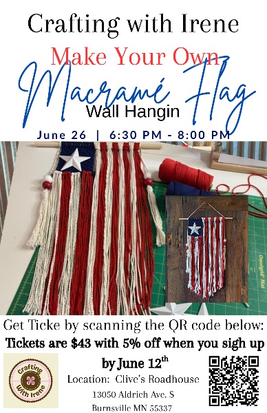 Macramé Flag Wall Hanging June 26th