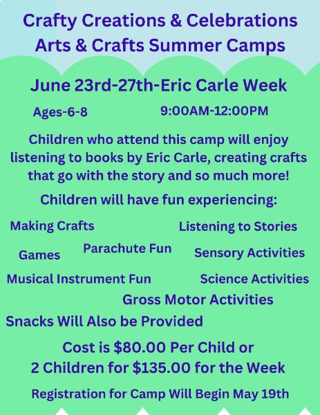 Summer Camp-Eric Carle Week Ages 6-8