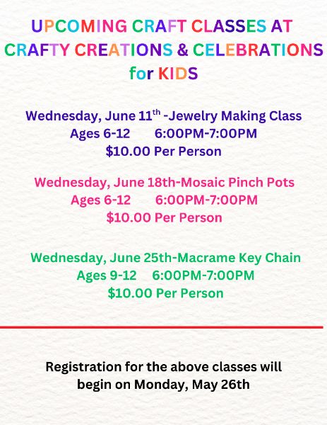 Kids Jewelry Making Craft Class