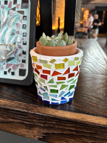 Make Your Own Mosaic Rainbow Planter