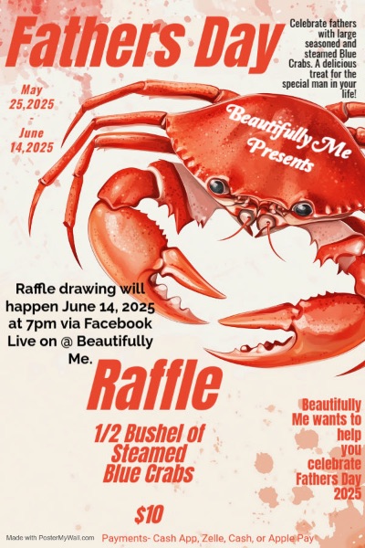 Beautifully Me Presents: Fathers Day Crab Raffle