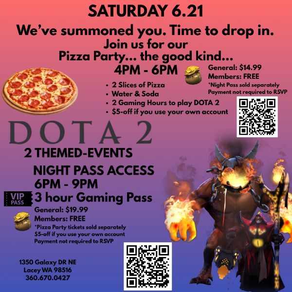 🍕 Pizza Party... the Good Kind 🎮 ($14.99 non-member. Mbrs Free)