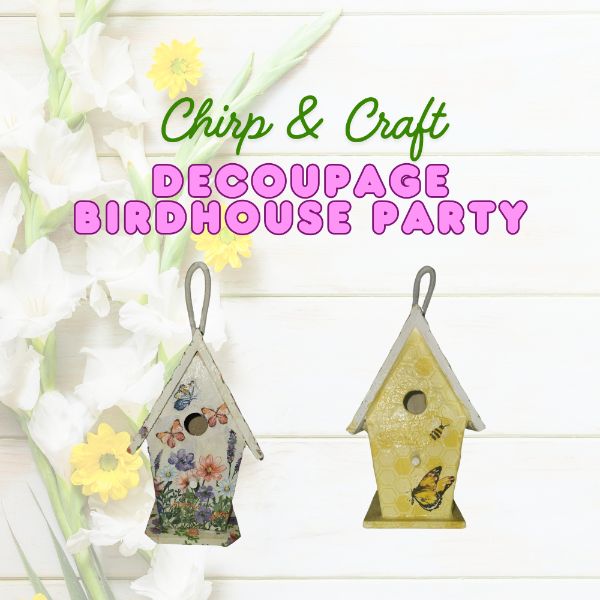 Chirp & Craft- Decoupage Birdhouse Party!