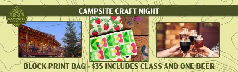 Campsite Craft Night - Block Print Bag