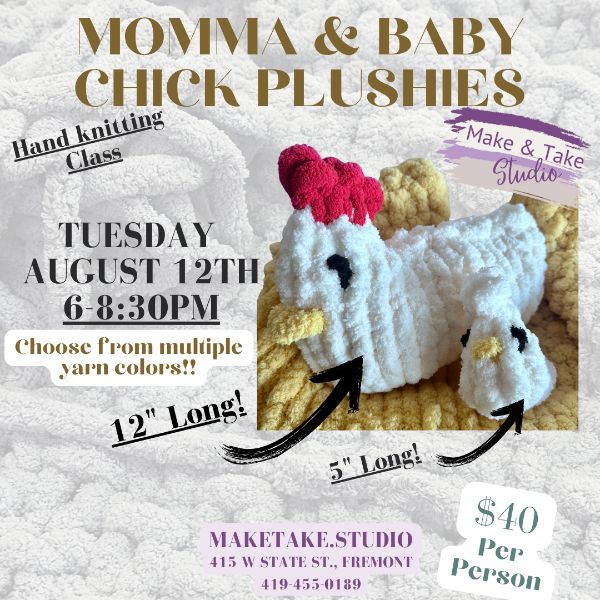 Momma & Baby Chick Handknitting Class-Beginner