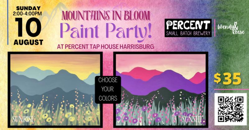 Mountains In Bloom Paint Party at Percent Tap House Harrisburg
