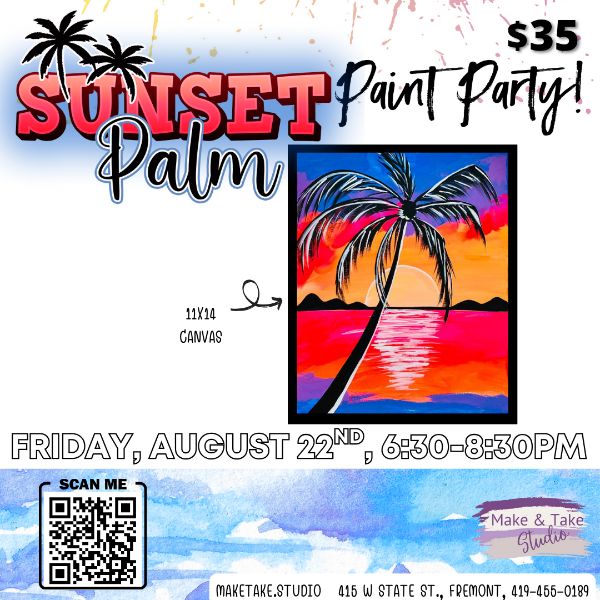 Sunset Palm Paint Party