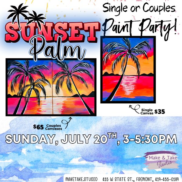Sunset Palm Paint Party