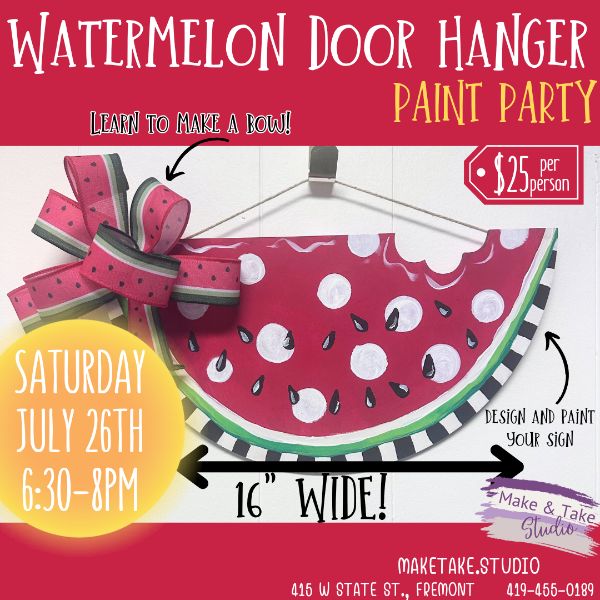 Watermelon Door Hanger Paint Party
