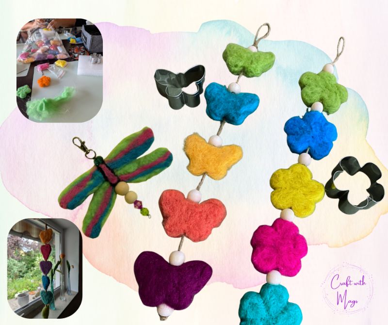 Needle Felted Garland, Key Fob, or Car Diffuser
