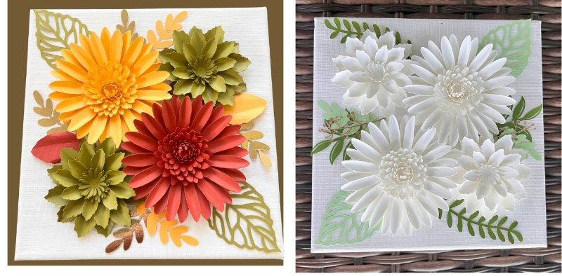 Fall Paper Flower canvas at Eden Abbey Brewing Community