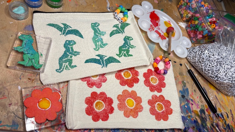 Learn To Block Print School Supply! - Mom and Me Craft Day!