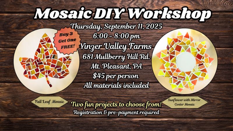 DIY Mosaic Workshop - Yinzer Valley Farms
