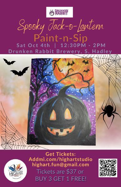 Spooky Jack-o-Lantern Paint-n-Sip at Drunken Rabbit