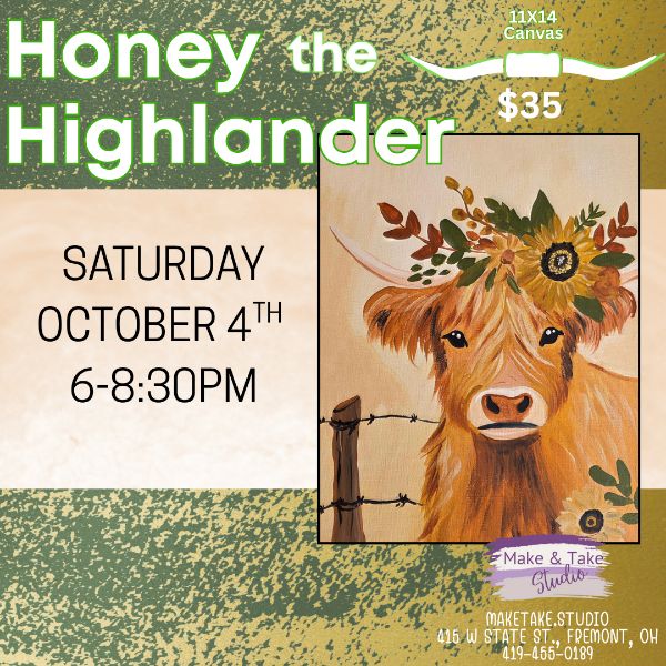 Honey the Highlander Paint Party Honey the Highlander Paint Party
