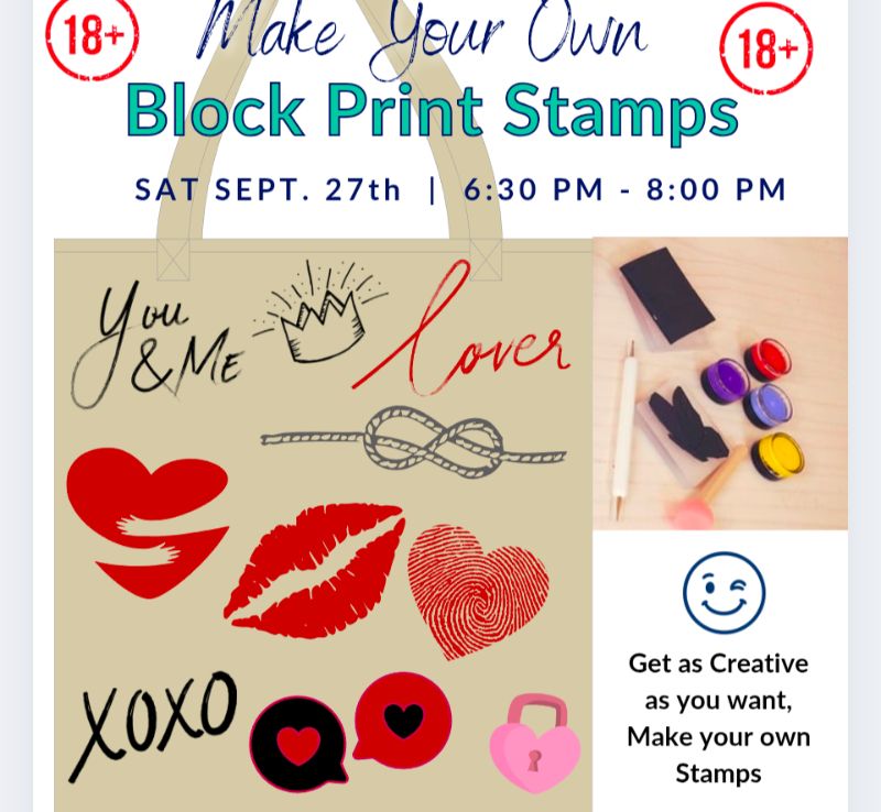 Block print canvas tote bag- DIY