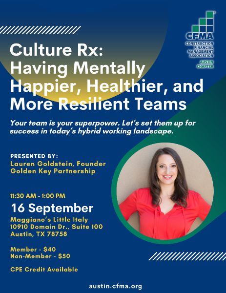 Culture Rx: Having Mentally Happier, Healthier Teams