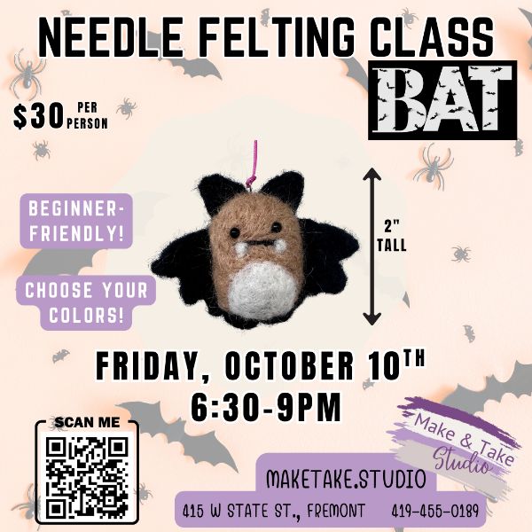 Needle Felting Class- Bat