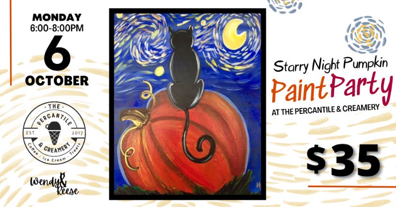 Starry Night Pumpkin Paint Party at The Percantile & Creamery