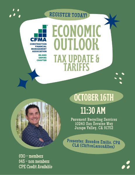 Economic Outlook - Tax Update & Tariffs