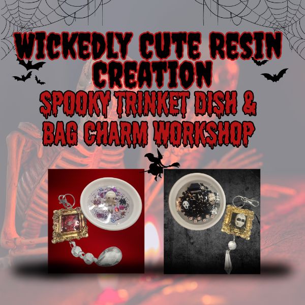 Wickedly Cute Resin Creation! Spooky Trinket Dish & Bag Charm